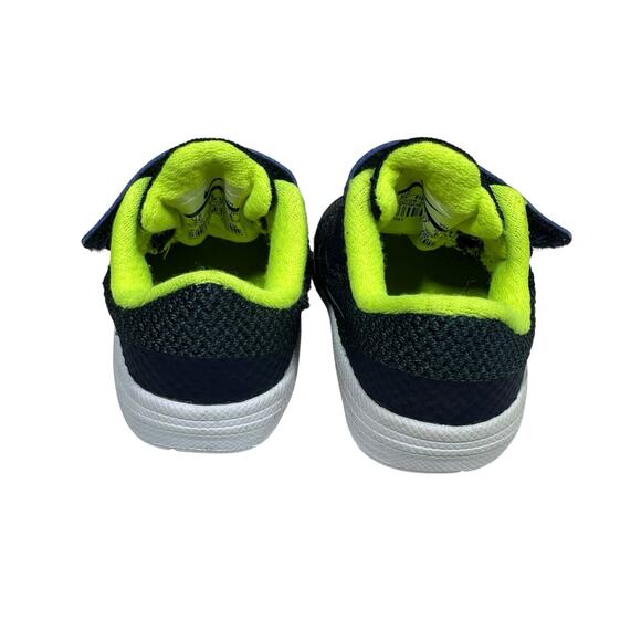Nike Revolution 3 Baby Boys Sneakers Athletic Shoes Navy Blue Neon Yellow Sz 2C - Picture 6 of 9